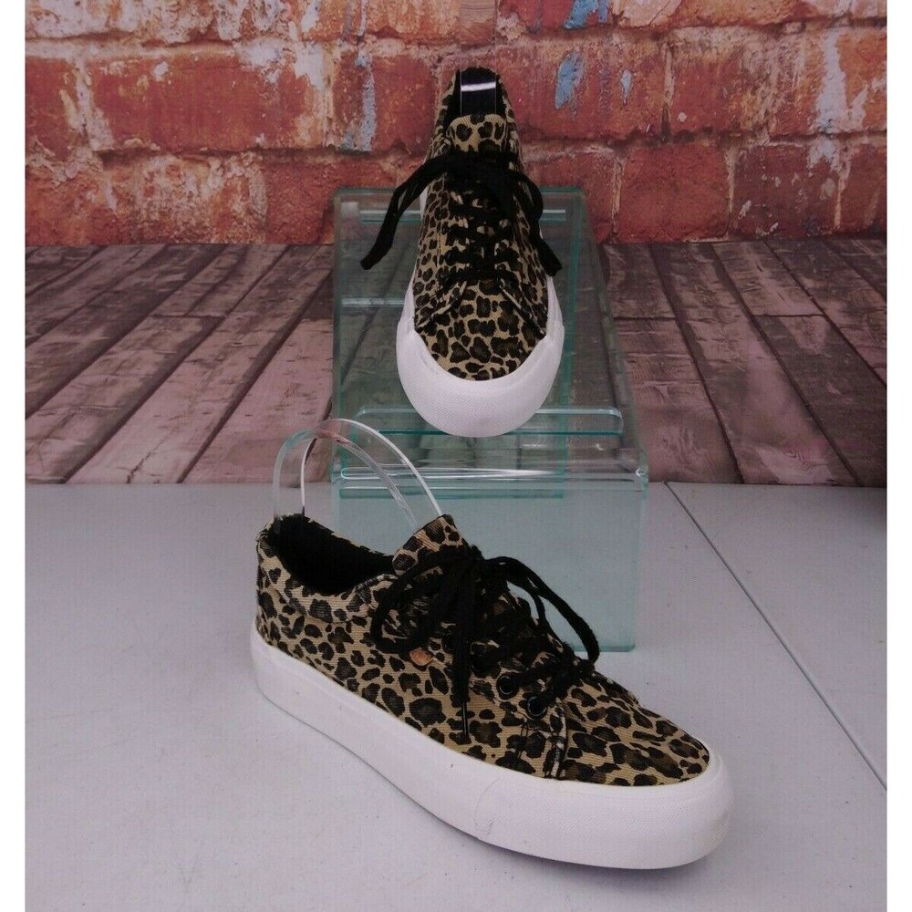 LAM Leopard Print Memory Foam Platform Sneakers Size 7.5